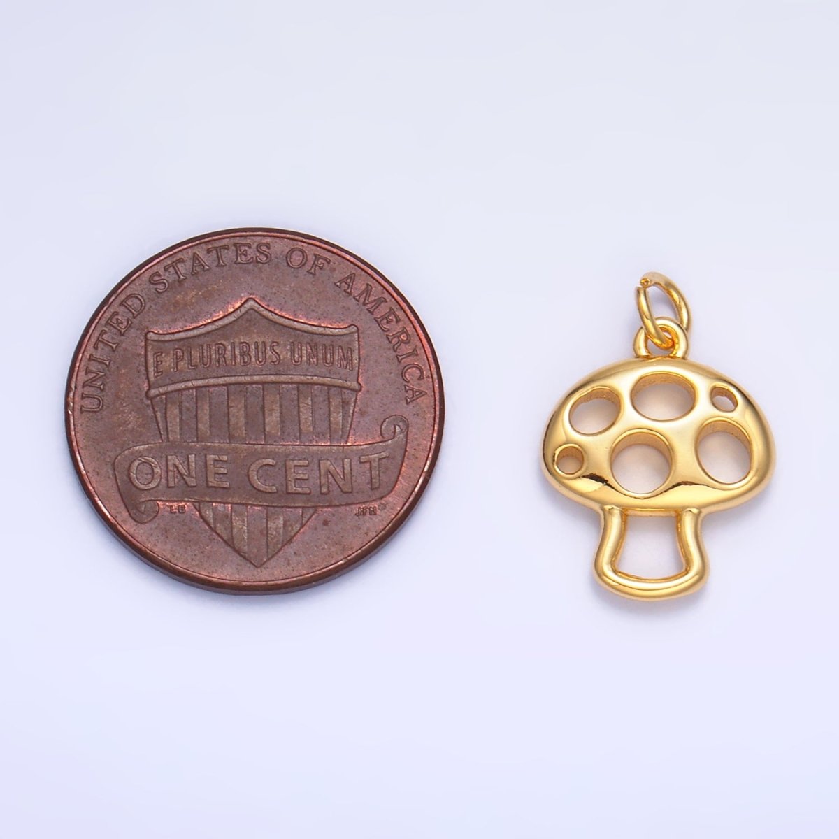 24K Gold Filled Open Mushroom Charm in Gold & Silver | W218