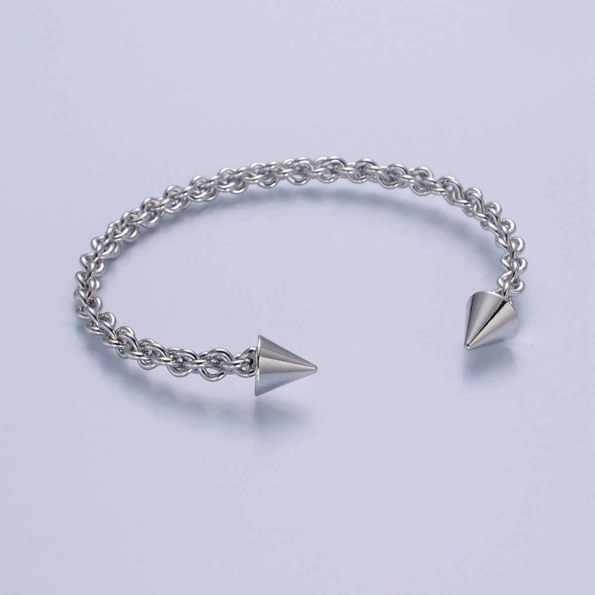 24K Gold Filled Open Rope Chain with Spike Bangle Bracelet | WA-988 WA-989 Clearance Pricing