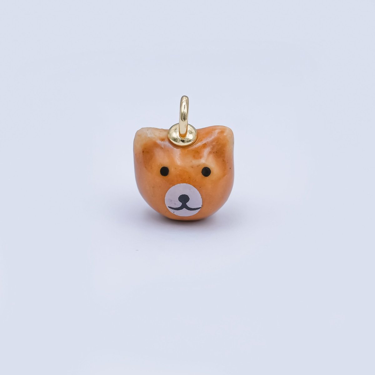 24K Gold Filled Orange Fox Forest Animal Ceramic Drop Pendant | N137 - DLUXCA
