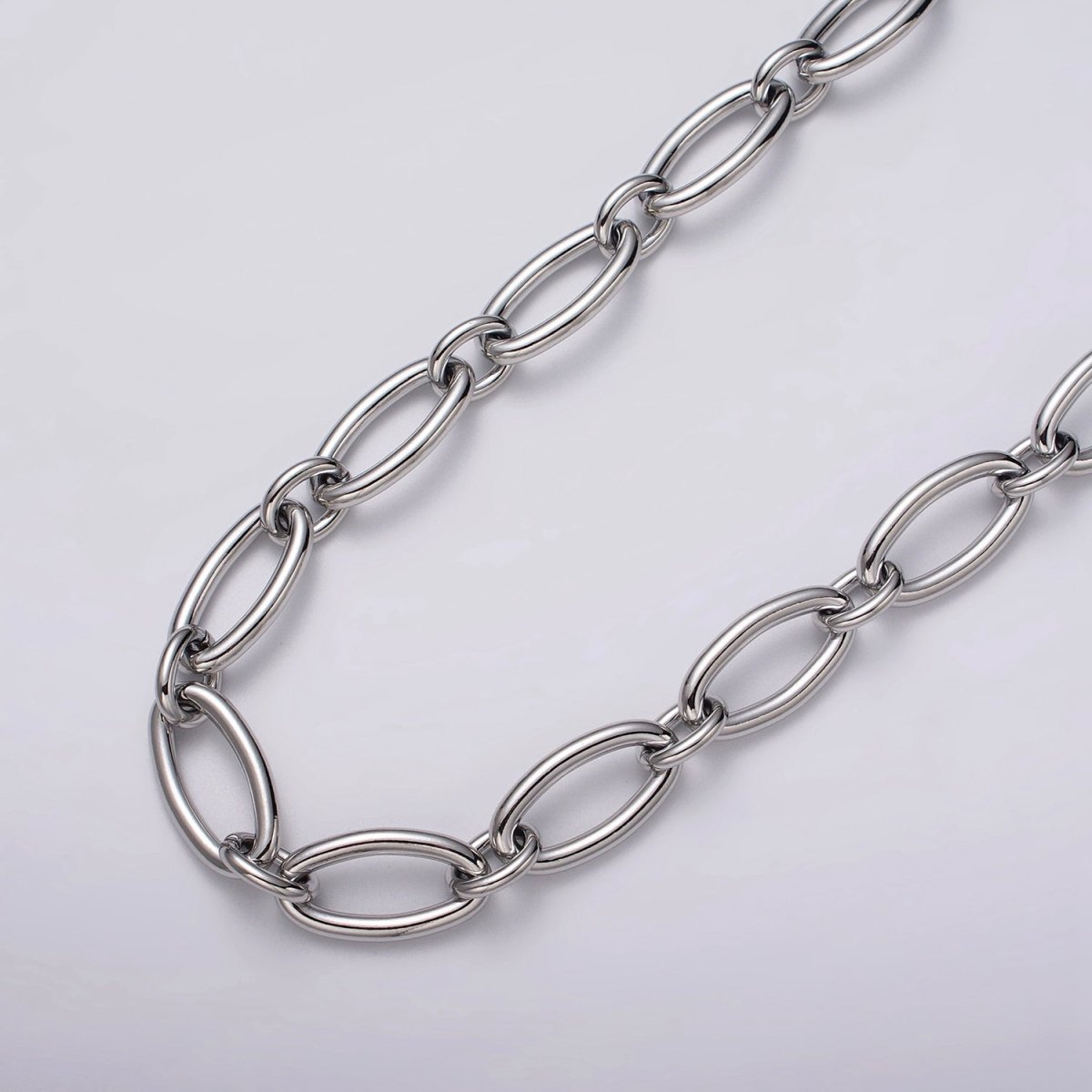 24k Gold Filled Oval Cable Link Unfinished Chain by Yard in Gold & Silver | ROLL-1101 ROLL-1204 Clearance Pricing