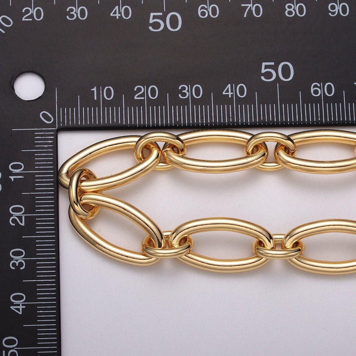 24k Gold Filled Oval Cable Link Unfinished Chain by Yard in Gold & Silver | ROLL-1101 ROLL-1204 Clearance Pricing