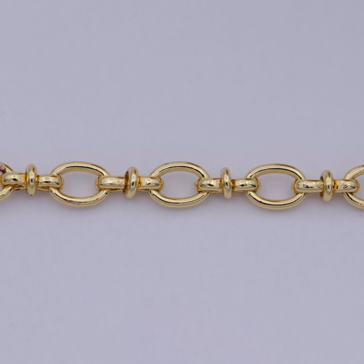 24K Gold Filled Oval Cable Rolo Chain, 5.6mm Width Chain, Unfinished Unique Chain For Jewelry Component | ROLL-593 Clearance Pricing - DLUXCA