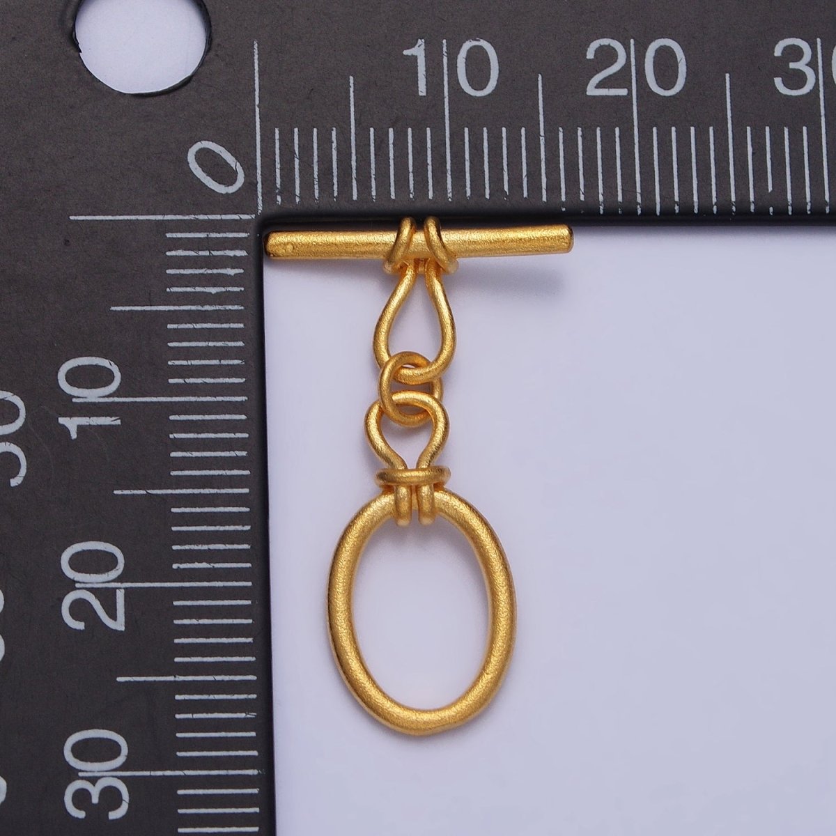 24K Gold Filled Oval Tie Knot Matte Gold Toggle Clasps Closure Supply | Z-090 - DLUXCA