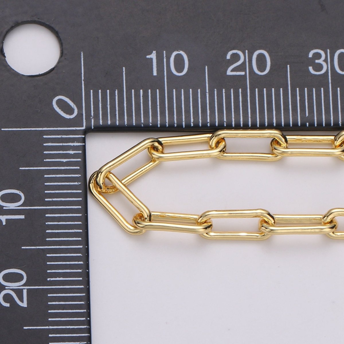 24K Gold Filled Paperclip Cable Chain by Yard, Bold Cable Elongated Chain, Wholesale Unfinished Chain | ROLL-374 ROLL-260