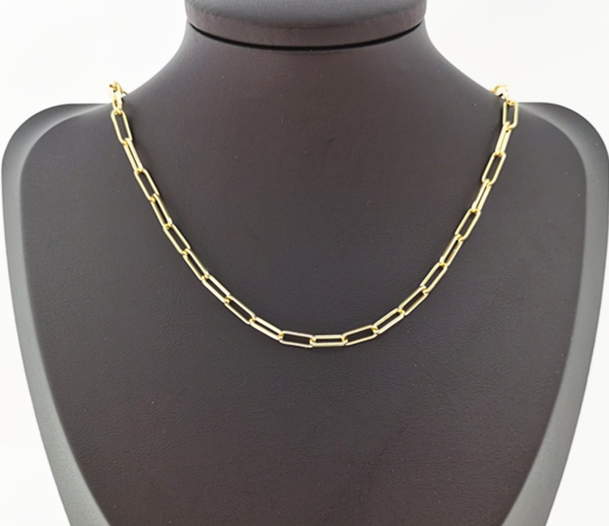 24K Gold Filled Paperclip Cable Chain by Yard, Wholesale bulk Roll Chain for Jewelry Making | ROLL-172 - DLUXCA