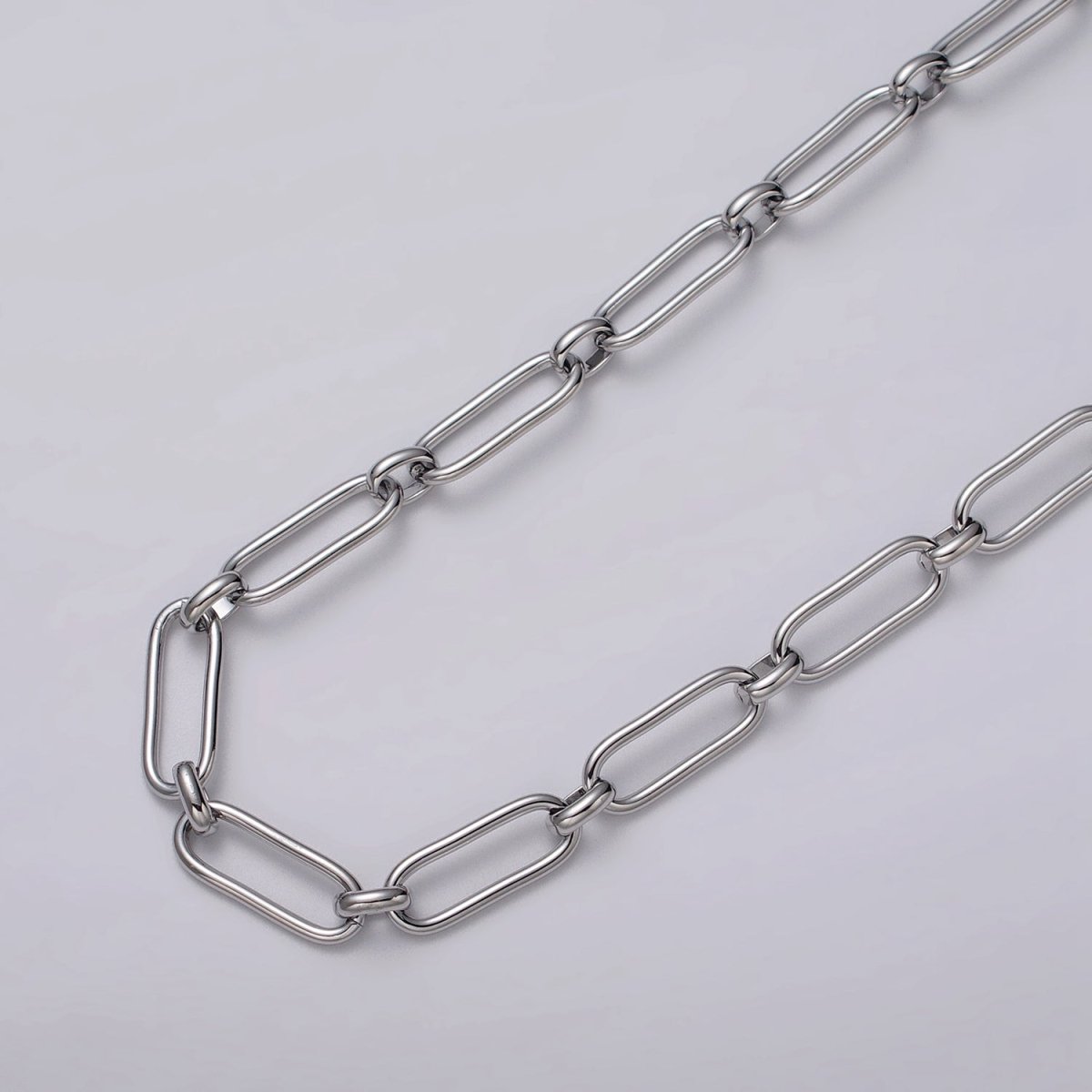 24k Gold Filled PaperClip Cable Link Unfinished Chain by Yard in Gold & Silver | ROLL-1127 ROLL-1203 Clearance Pricing