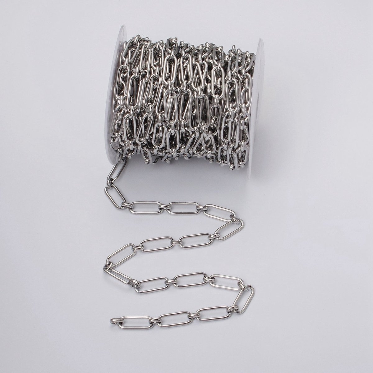 24k Gold Filled PaperClip Cable Link Unfinished Chain by Yard in Gold & Silver | ROLL-1127 ROLL-1203 Clearance Pricing