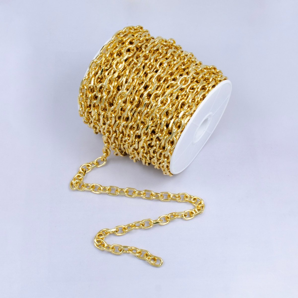 24K Gold Filled Paperclip Chain by Yard, Oval Cable Chain Wholesale bulk Roll Chain for Jewelry Making | ROLL-071