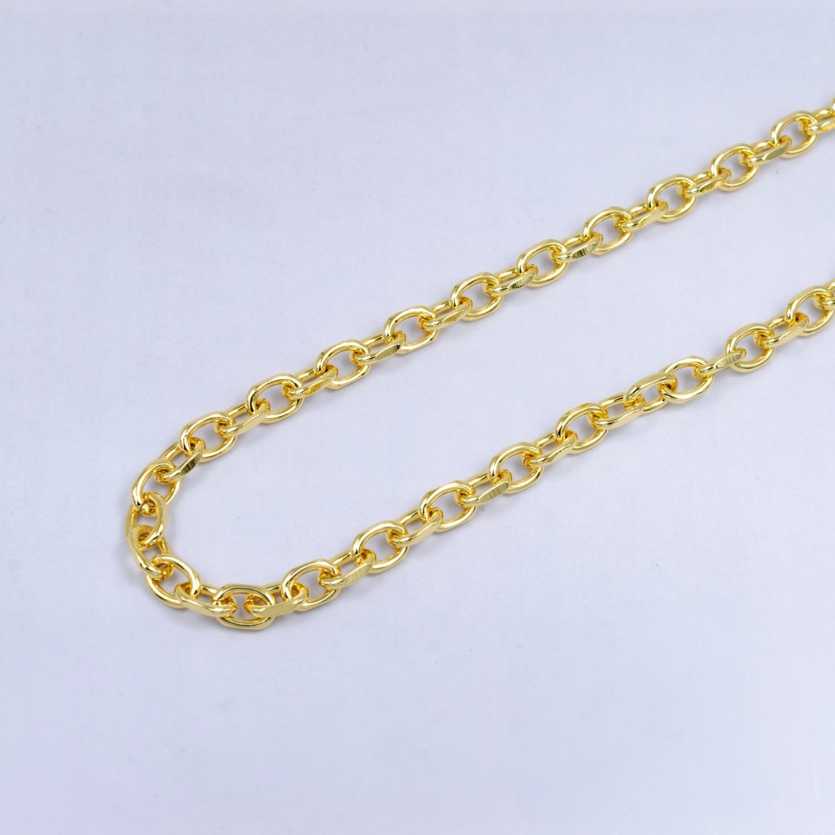 24K Gold Filled Paperclip Chain by Yard, Oval Cable Chain Wholesale bulk Roll Chain for Jewelry Making | ROLL-071