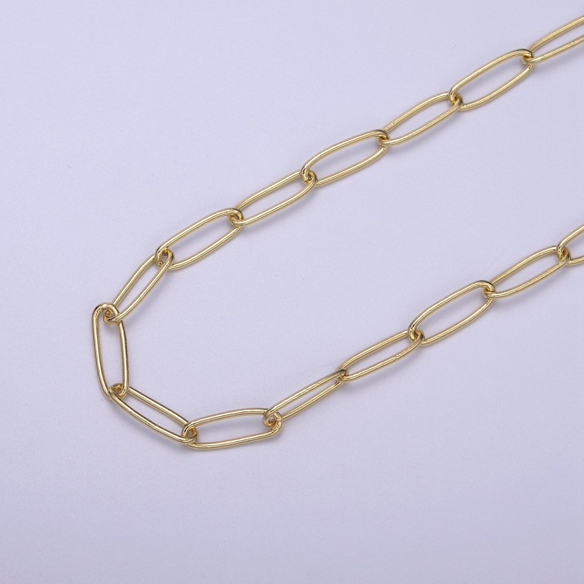 24K Gold Filled Paperclip Unfinished Chain, 14X5mm paperclip Chain in Gold & Silver For Jewelry Making Supply Component | ROLL-678, ROLL-679 Clearance Pricing