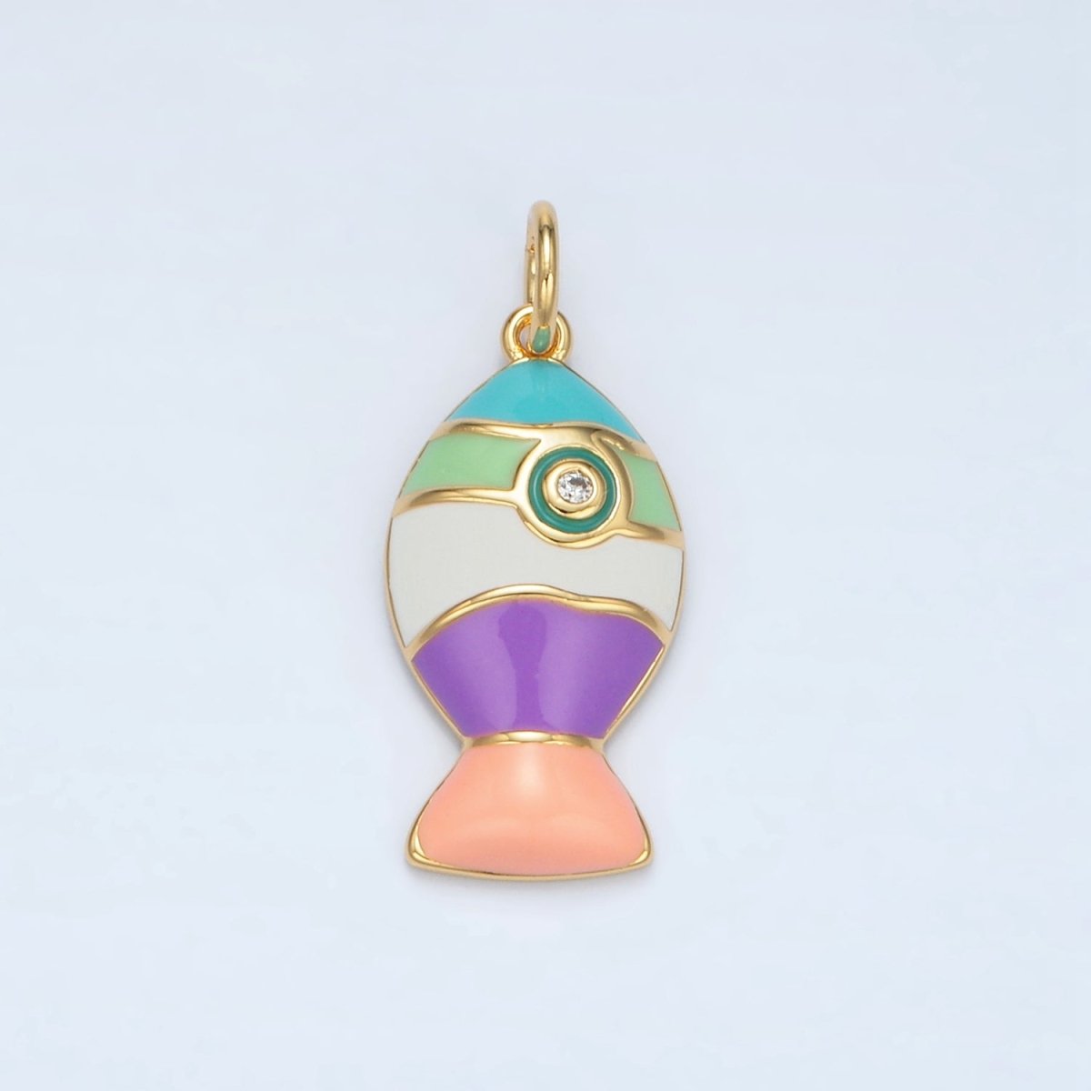 24K Gold Filled Pastel, Neon Enamel Rocket Ship Space Celestial Travel Charm | X305