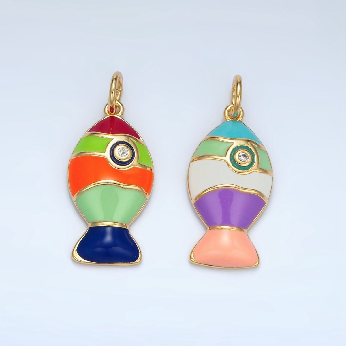 24K Gold Filled Pastel, Neon Enamel Rocket Ship Space Celestial Travel Charm | X305