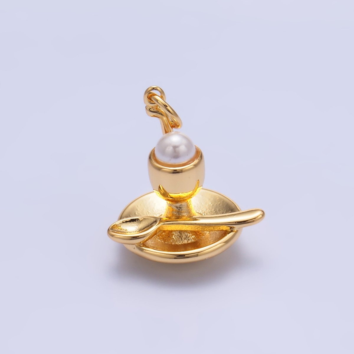 24K Gold Filled Pearl Ice Cream Sundae Dessert Food Charm in Gold & Silver | W427