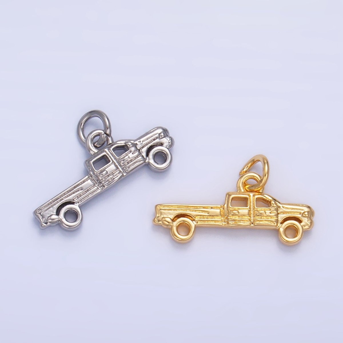 24K Gold Filled Pick Up Truck Vehicle Multidimensional Charm in Gold & Silver | W077