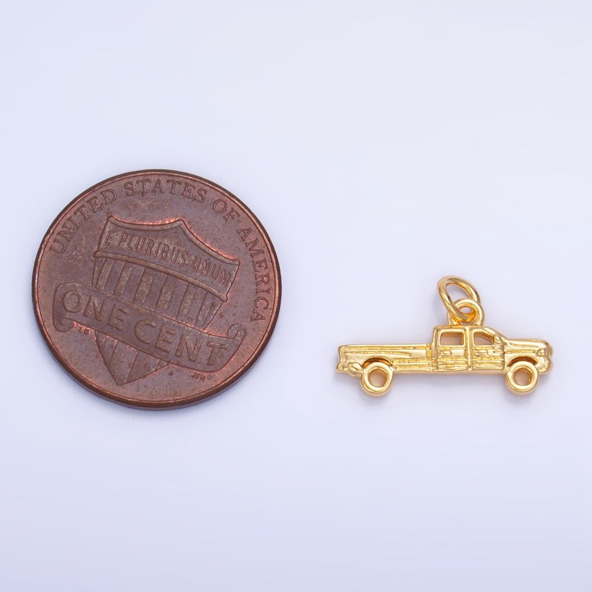 24K Gold Filled Pick Up Truck Vehicle Multidimensional Charm in Gold & Silver | W077