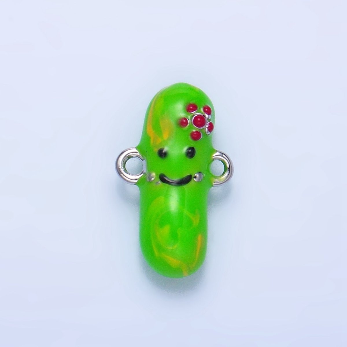 24K Gold Filled Pickle Cucumber Fruit Enamel Connector in Gold & Silver | F766