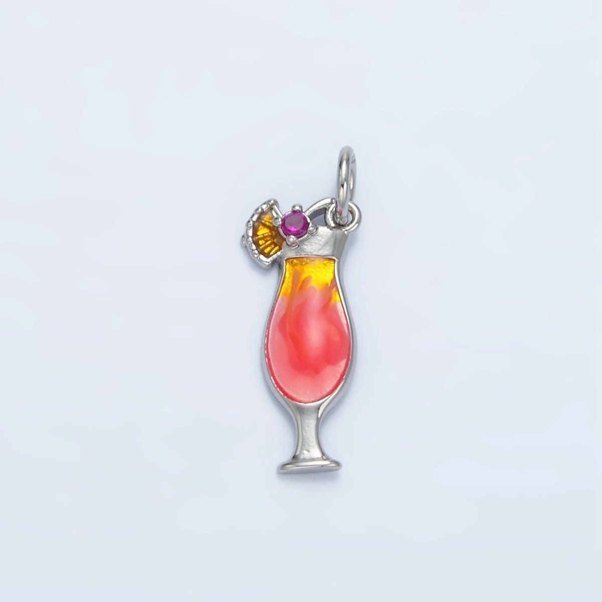 24K Gold Filled Pina Colada Alcohol Drink Charm in Gold & Silver | E202