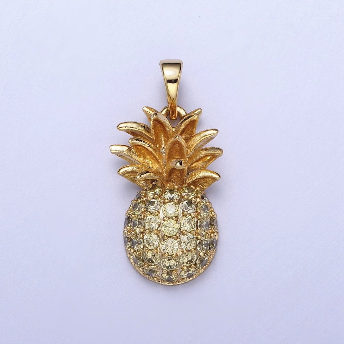 24k Gold Filled Pineapple Pendant for Necklace Bracelet Tropical Fruit Jewelry Inspired H-391 - DLUXCA