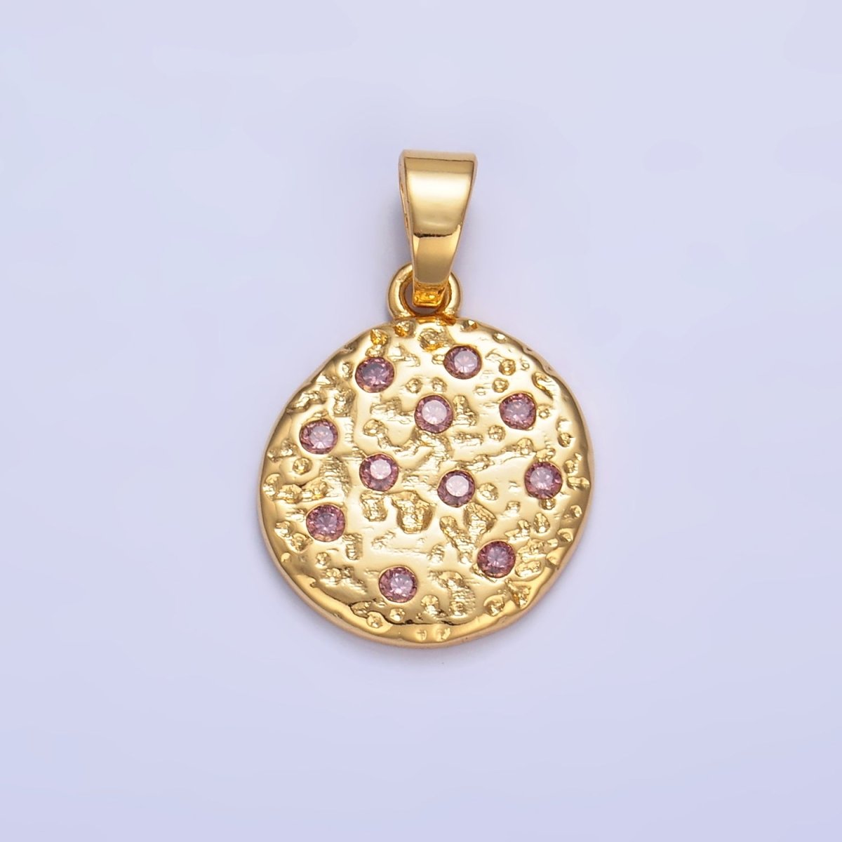 24K Gold Filled Pink CZ Cookie Food Pendant in Gold & Silver | AA1428