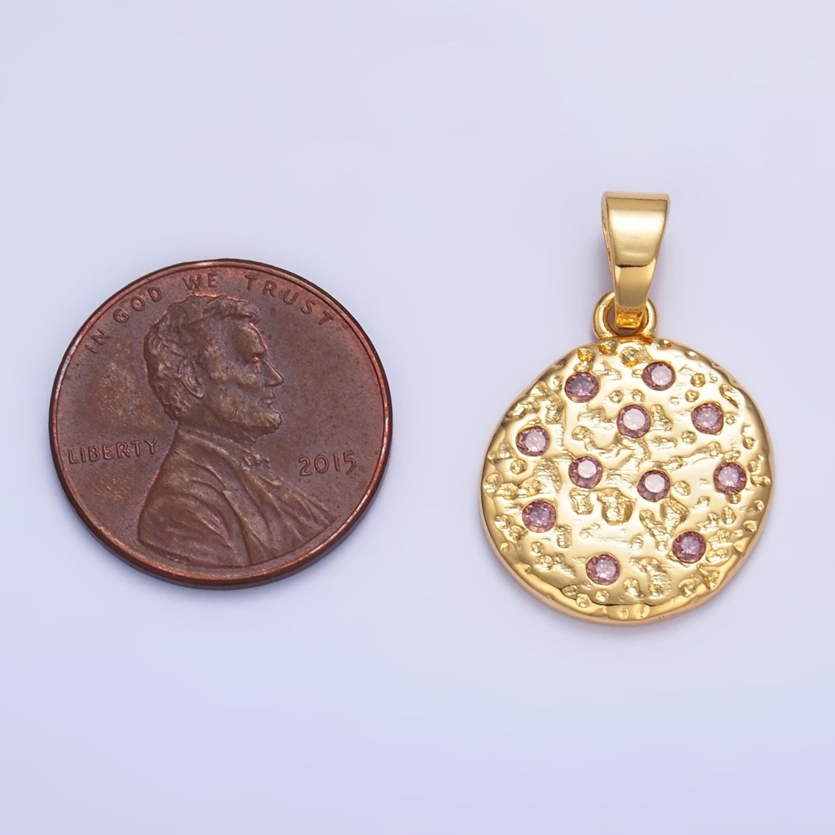 24K Gold Filled Pink CZ Cookie Food Pendant in Gold & Silver | AA1428