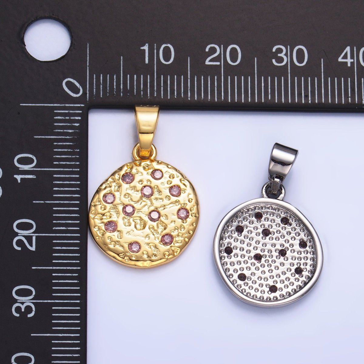 24K Gold Filled Pink CZ Cookie Food Pendant in Gold & Silver | AA1428