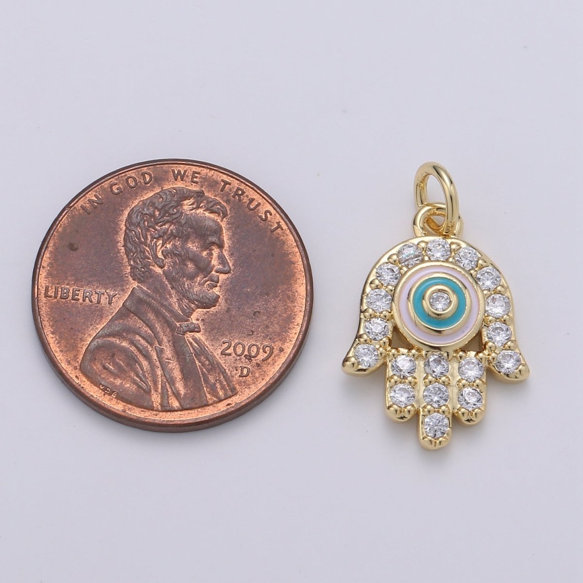 24K Gold Filled Pink Tosca Palm Charm D-907 - DLUXCA
