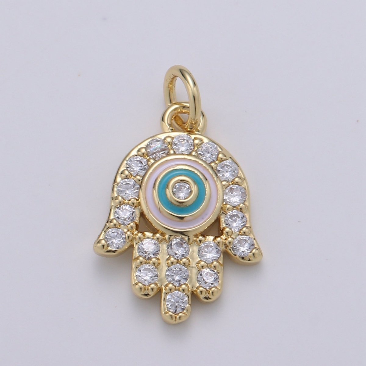 24K Gold Filled Pink Tosca Palm Charm D-907 - DLUXCA