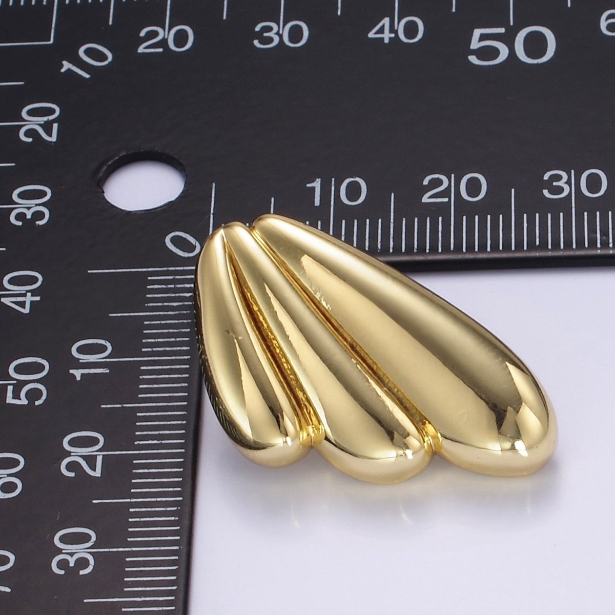 24K Gold Filled Puffed Croissant Wings Earrings Set in Gold & Silver | P534 P535