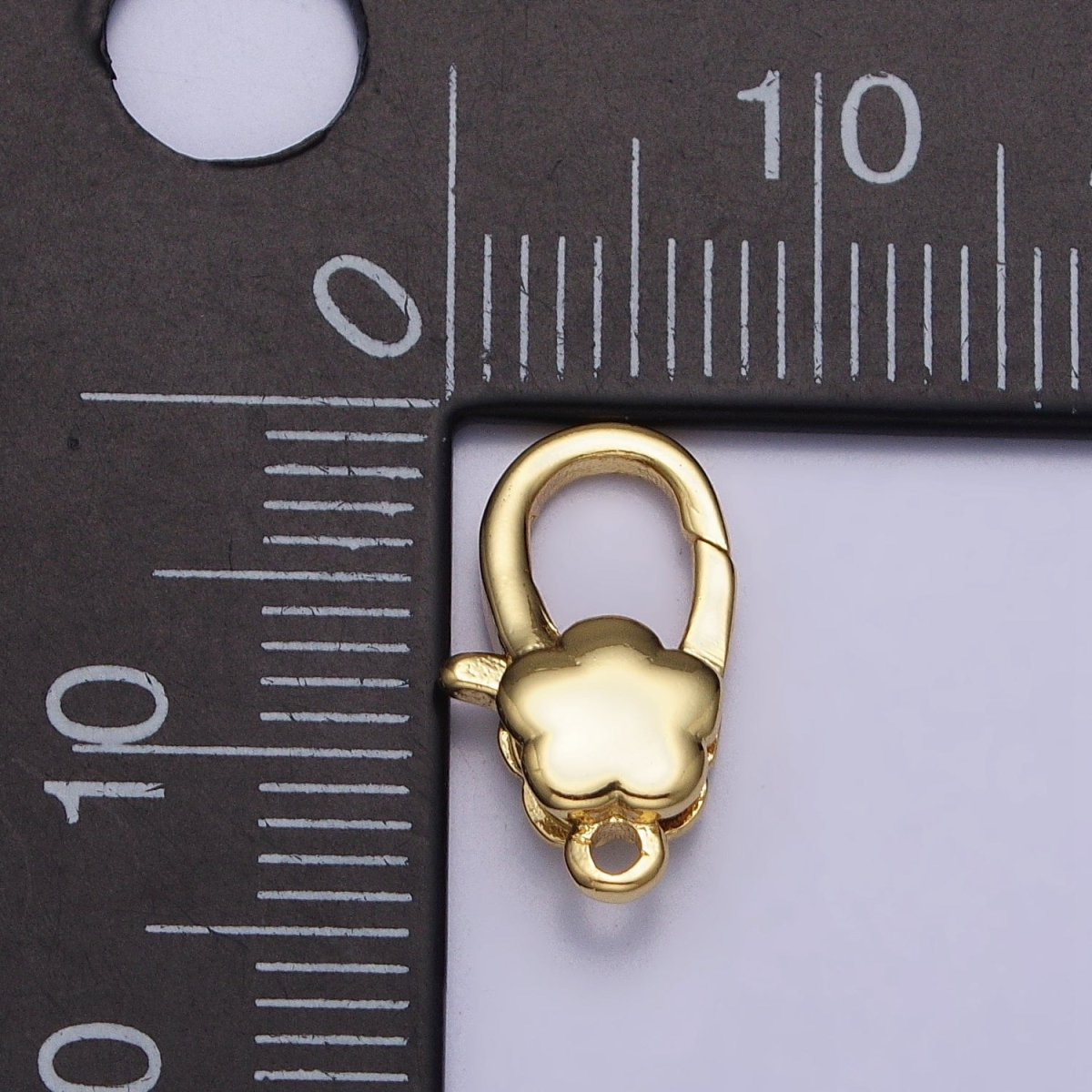 24K Gold Filled Puffed Flower Oval Lobster Clasps Closure Supply in Gold & Silver | Z-125 Z-126