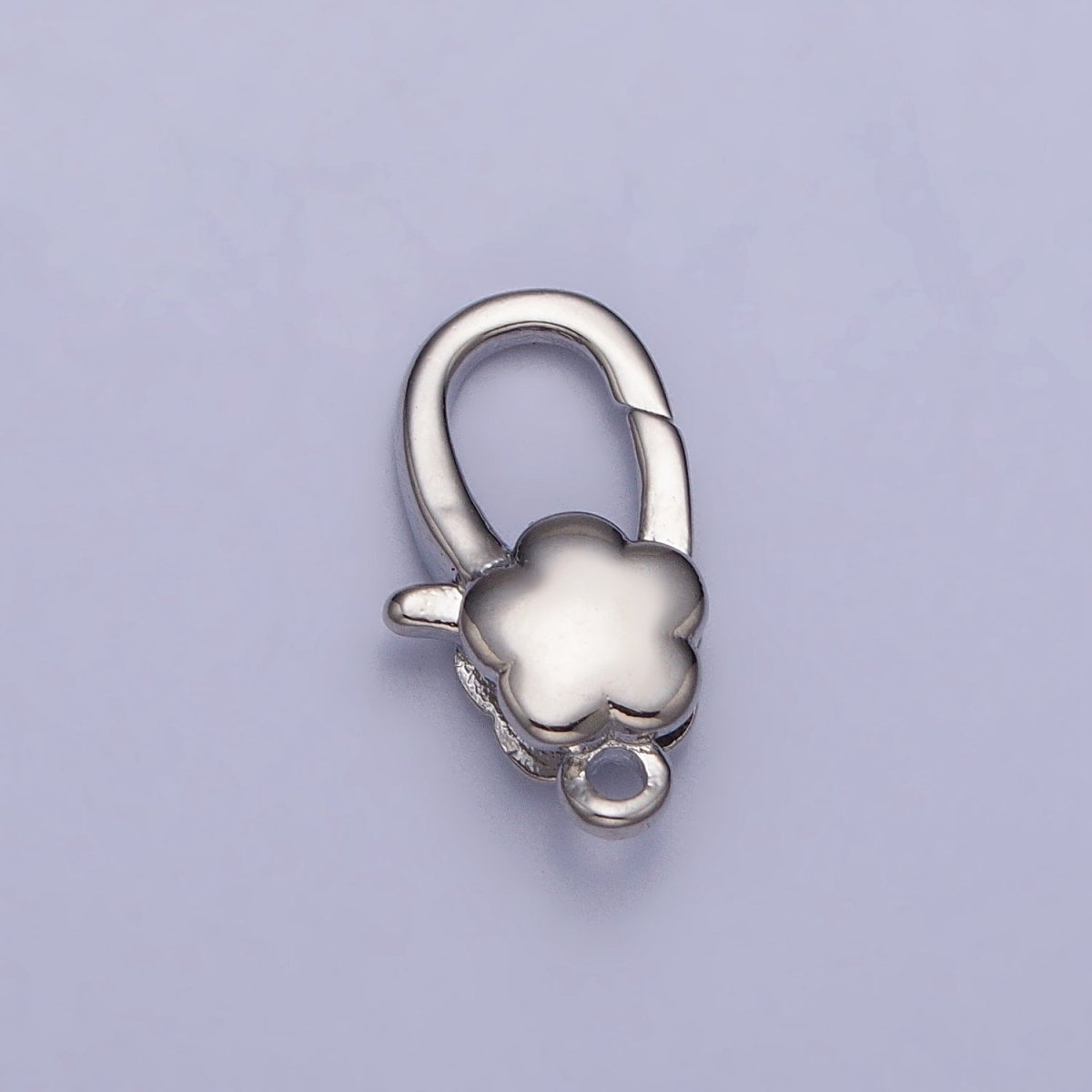 24K Gold Filled Puffed Flower Oval Lobster Clasps Closure Supply in Gold & Silver | Z-125 Z-126