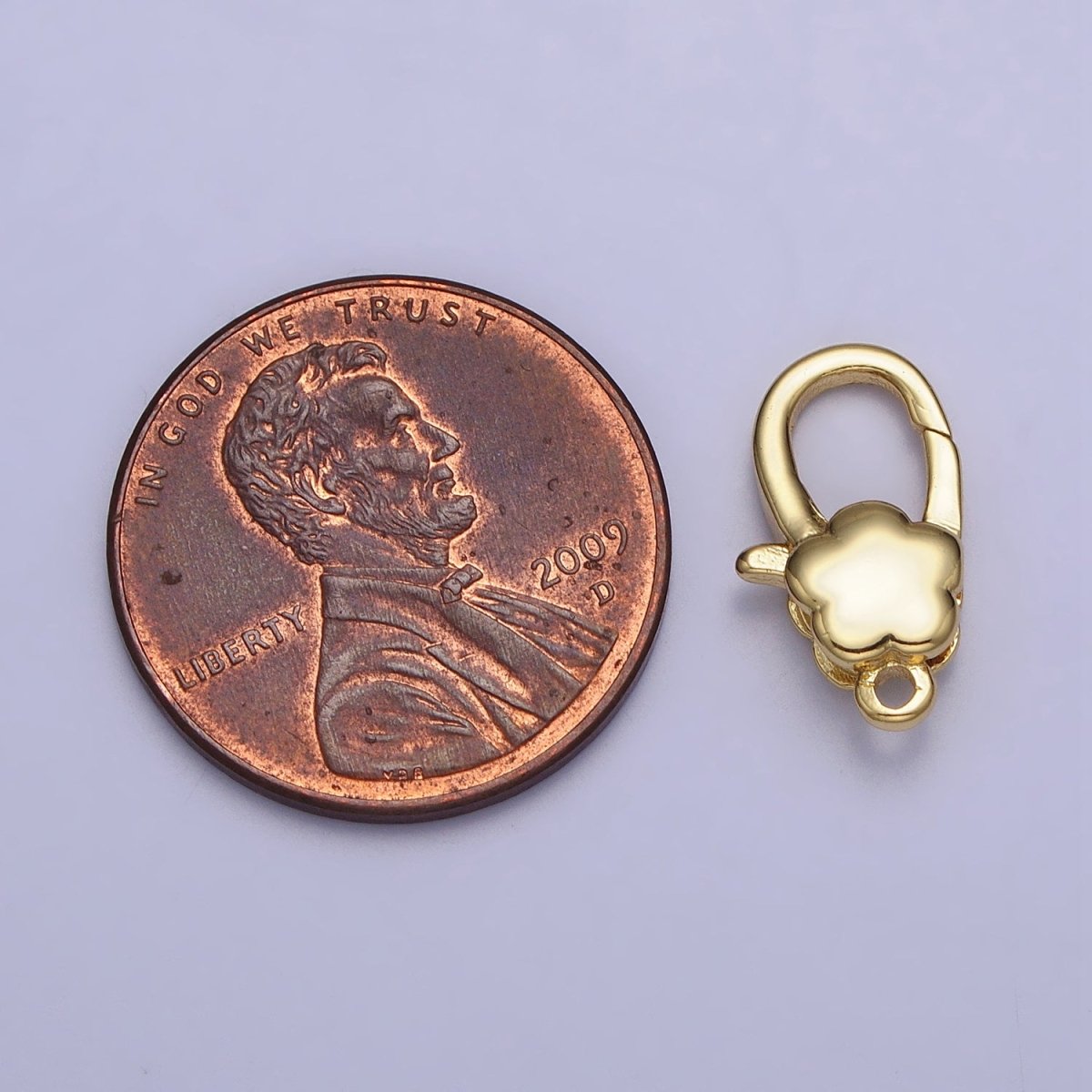 24K Gold Filled Puffed Flower Oval Lobster Clasps Closure Supply in Gold & Silver | Z-125 Z-126