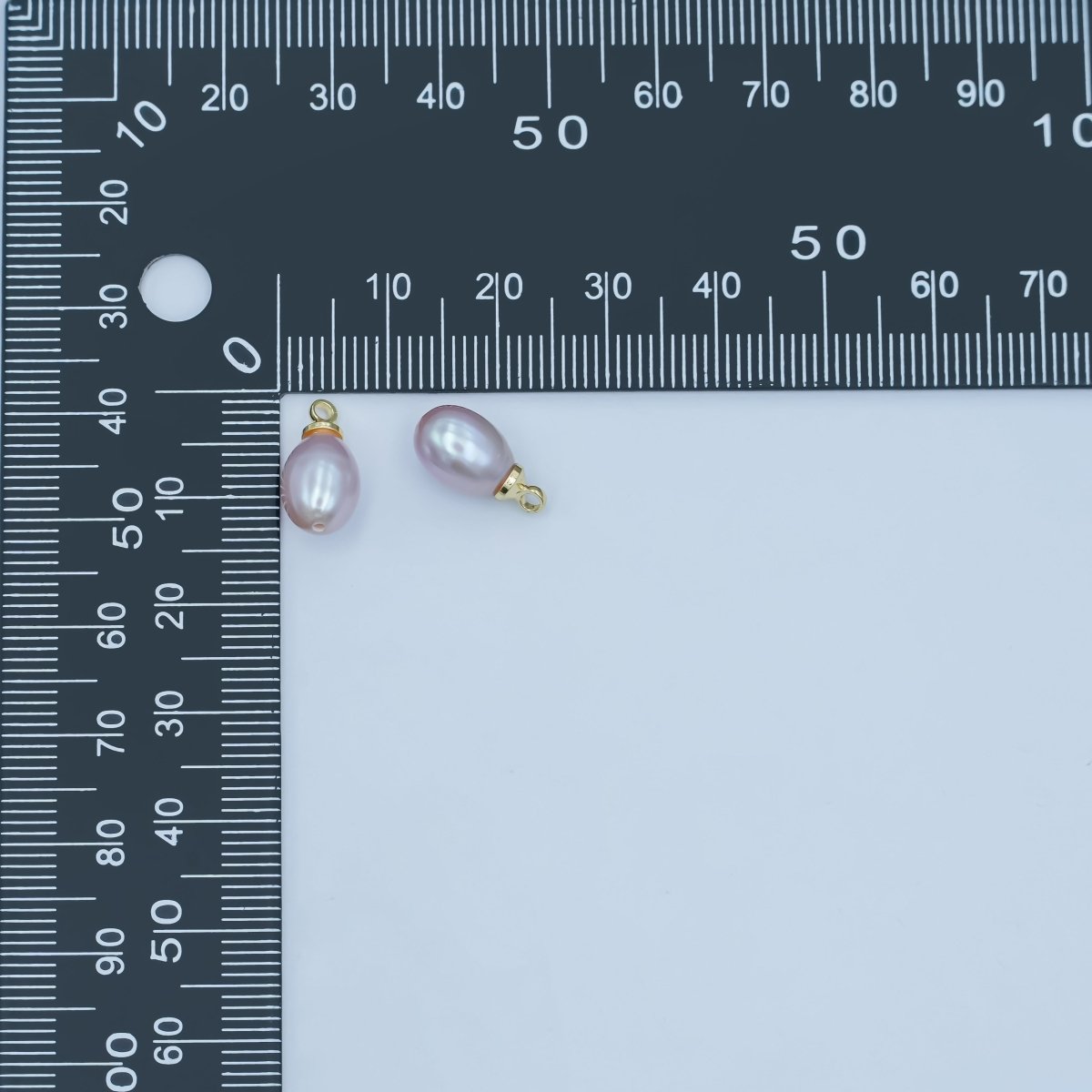 24K Gold Filled Purple Button Teardrop Freshwater Pearl Charm | P1770 - DLUXCA