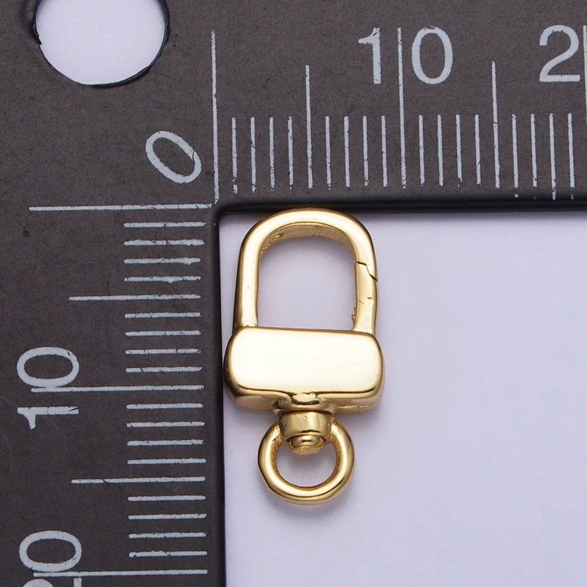 24K Gold Filled Push Gate Triggerless Rectangular Swivel Closure Supply in Gold & Silver | Z-113 Z-114