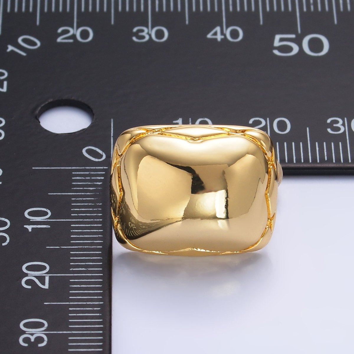 24K Gold Filled Rounded Rectangular Stud Earrings in Gold & Silver | AB901 AB902