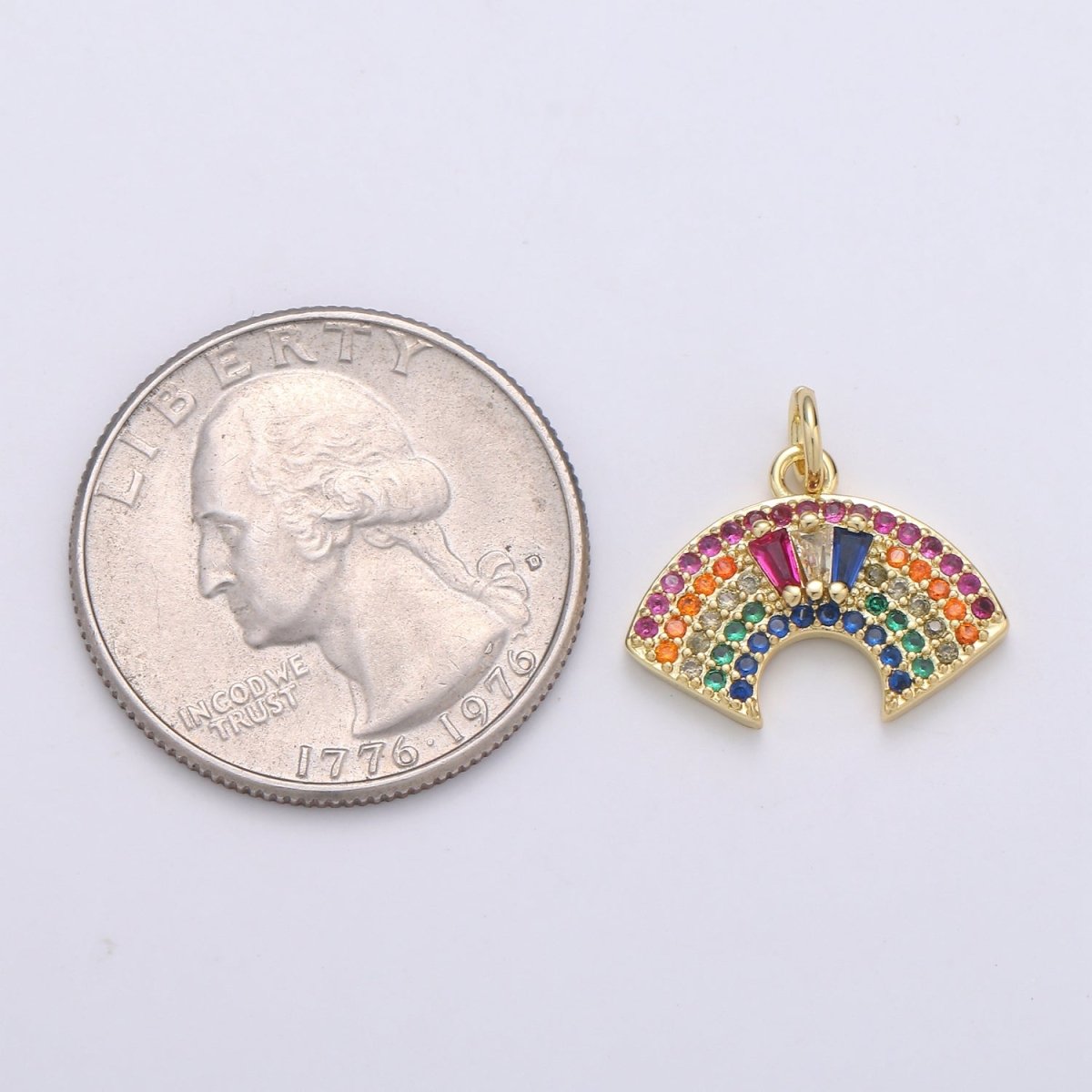 24K Gold Filled Rainbow Charm D-933 - DLUXCA