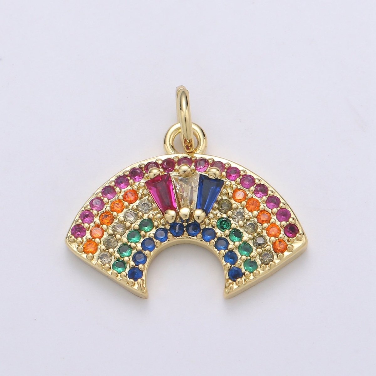 24K Gold Filled Rainbow Charm D-933 - DLUXCA