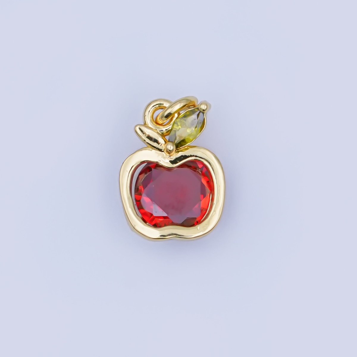 24K Gold Filled Red CZ Apple Fruit Charm | AF445 - DLUXCA