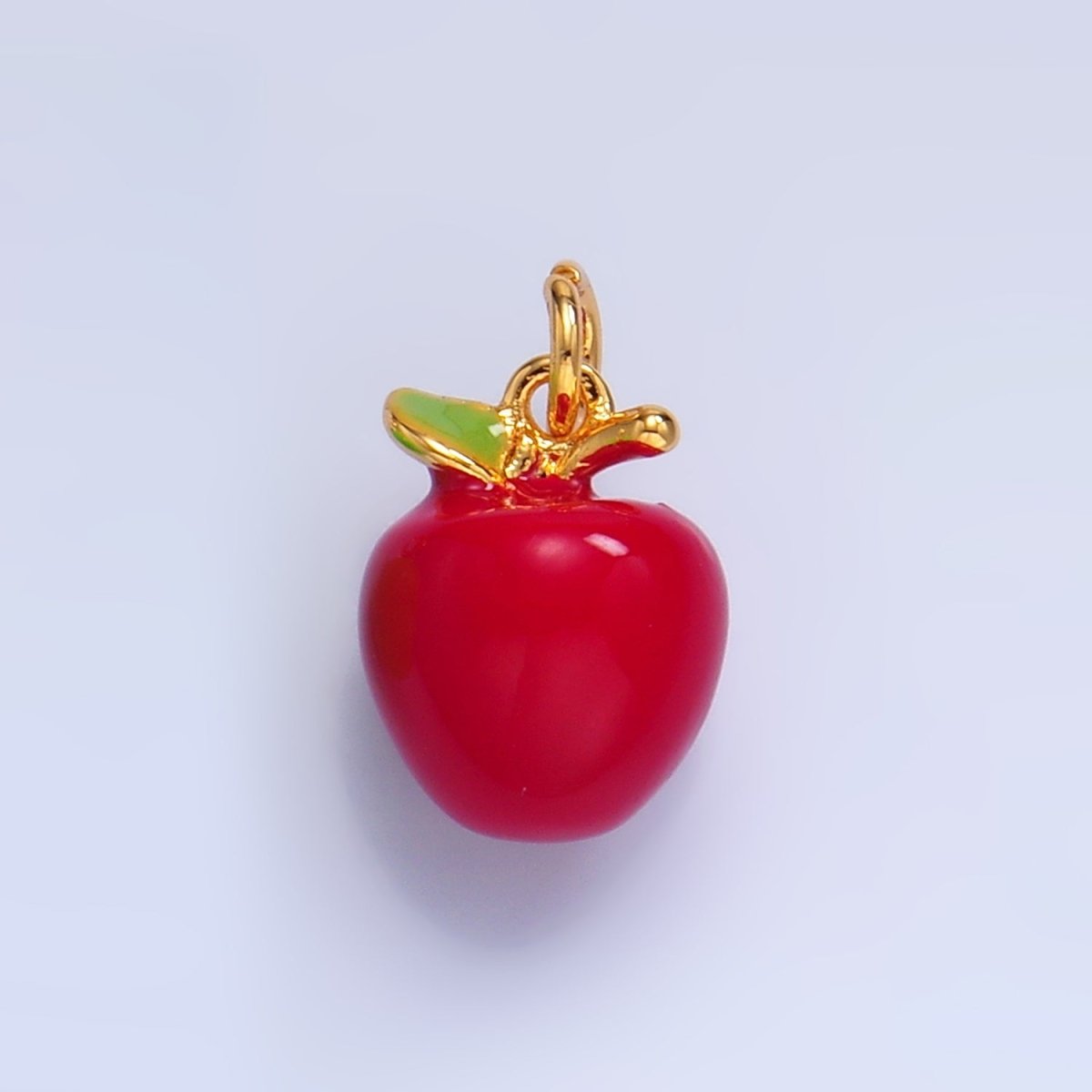 24K Gold Filled Red, Green Apple Fruit Charm | W344