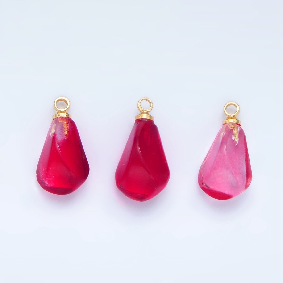 24K Gold Filled Red Pomegranate Seed Glass Charm | X905 X907