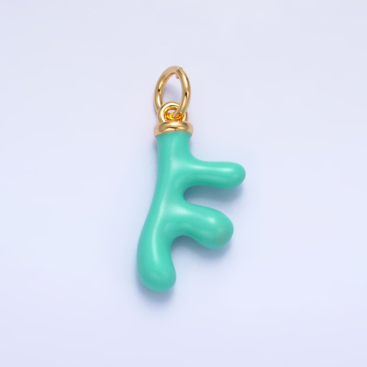 24K Gold Filled Red, White, Blue Enamel Coral Reef Sea Charm | W324 W440