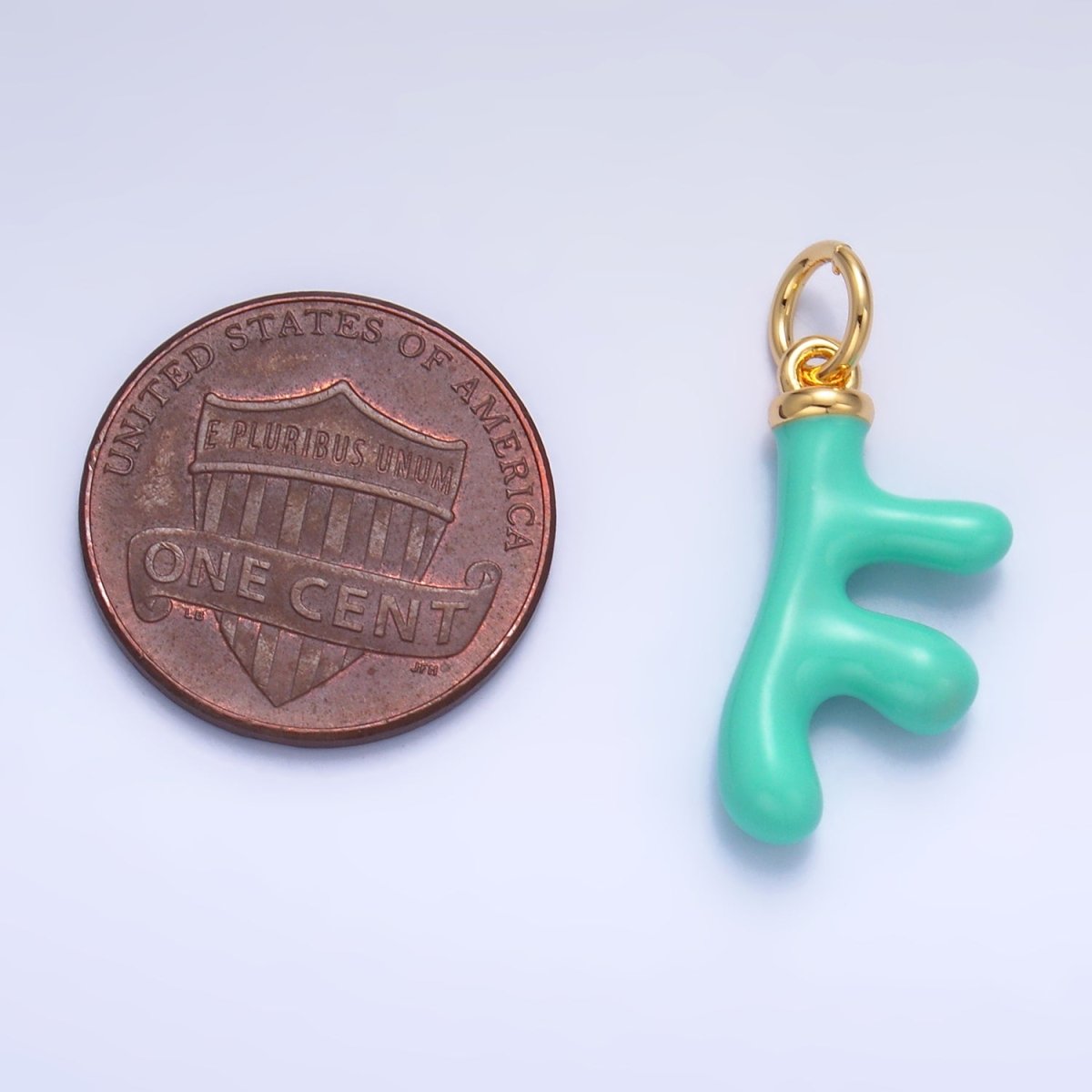 24K Gold Filled Red, White, Blue Enamel Coral Reef Sea Charm | W324 W440