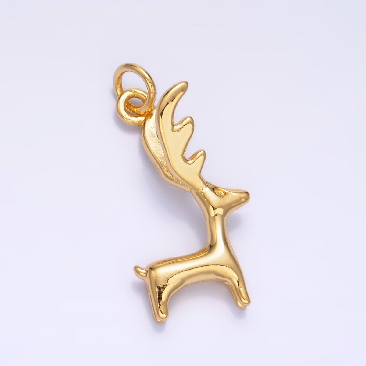 24K Gold Filled Reindeer Animal Multidimensional 3D Charm | W270