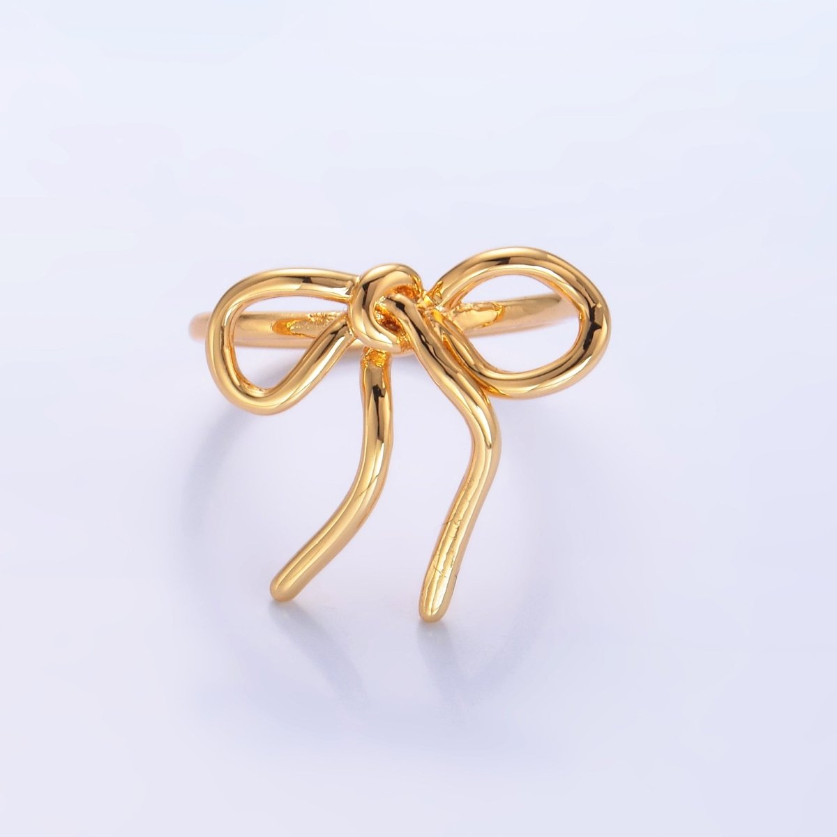 24K Gold Filled Ribbon Bow Minimalist Ring in Gold & Silver | O504 O541