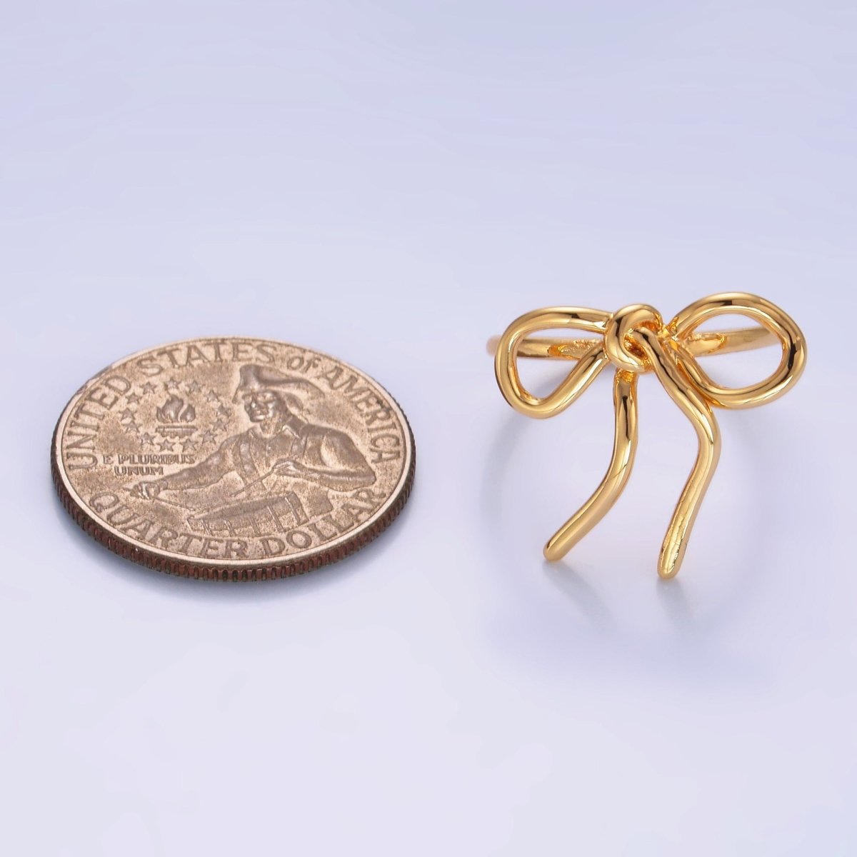 24K Gold Filled Ribbon Bow Minimalist Ring in Gold & Silver | O504 O541