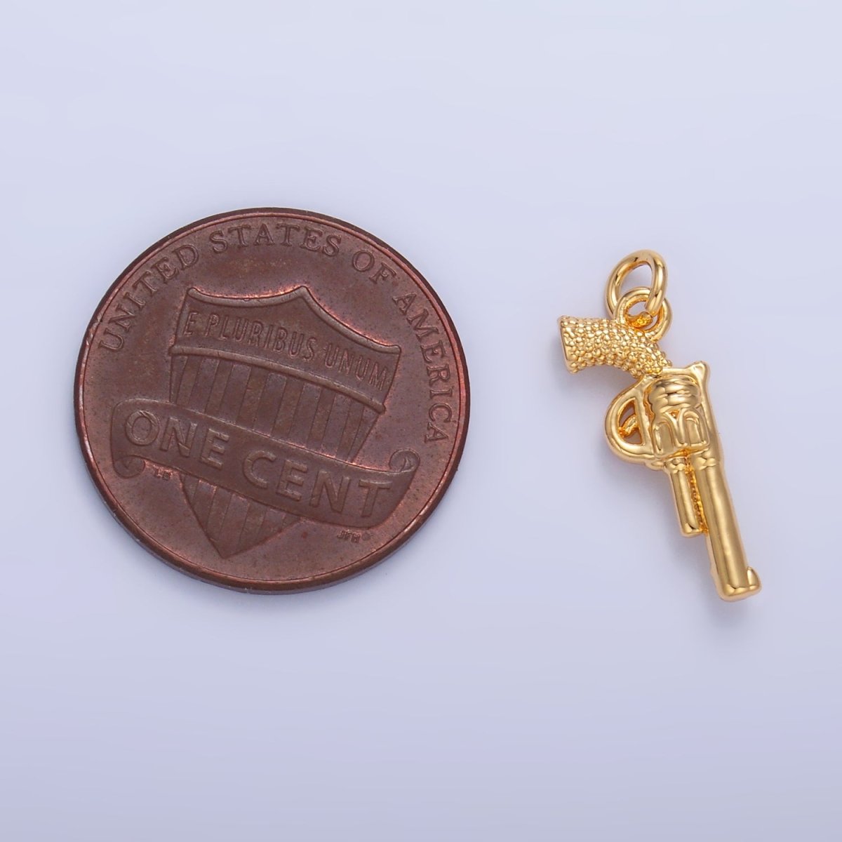 24K Gold Filled Riffle Gun Multidimensional 3D Charm in Gold & Silver | W798