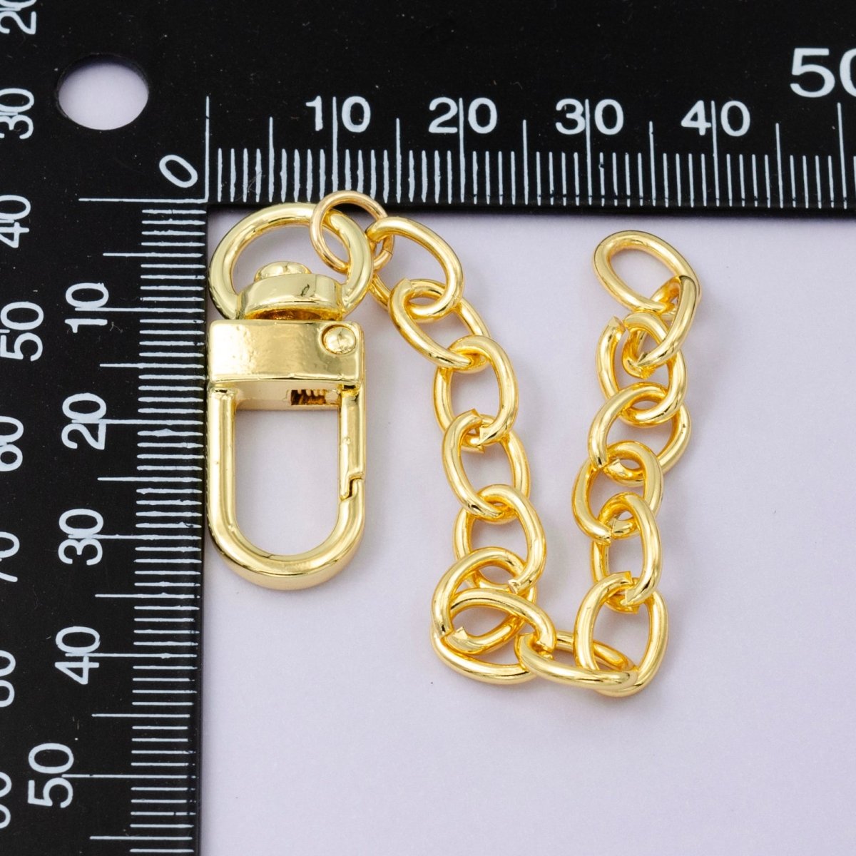 24K Gold Filled Rolo Chain Bag Purse Charm Swivel Keychain Findings | WA - 2748 - DLUXCA