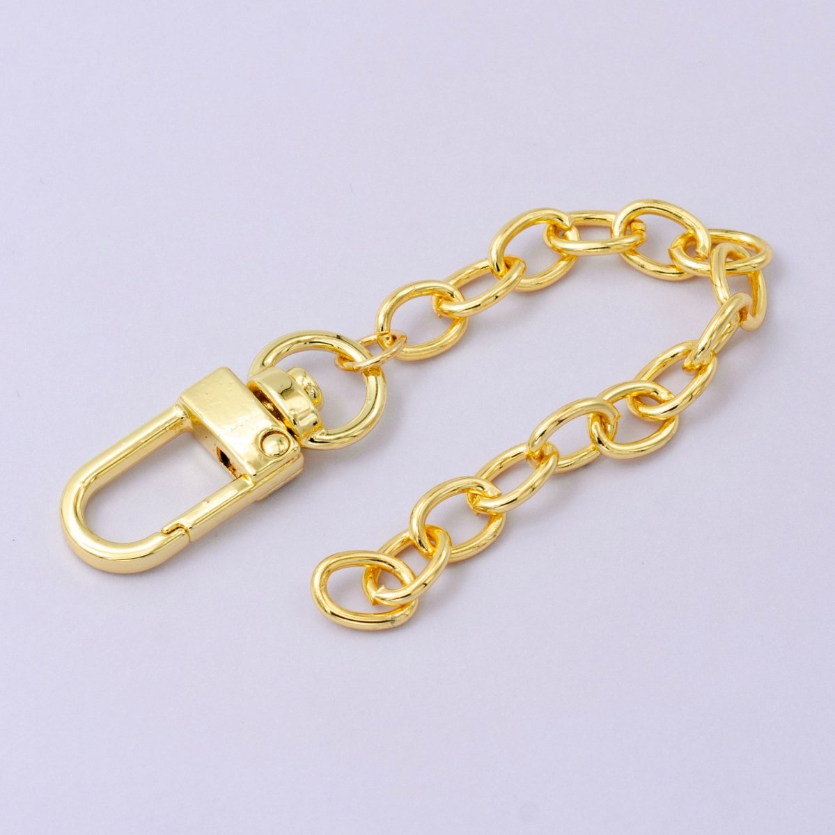 24K Gold Filled Rolo Chain Bag Purse Charm Swivel Keychain Findings | WA - 2748 - DLUXCA