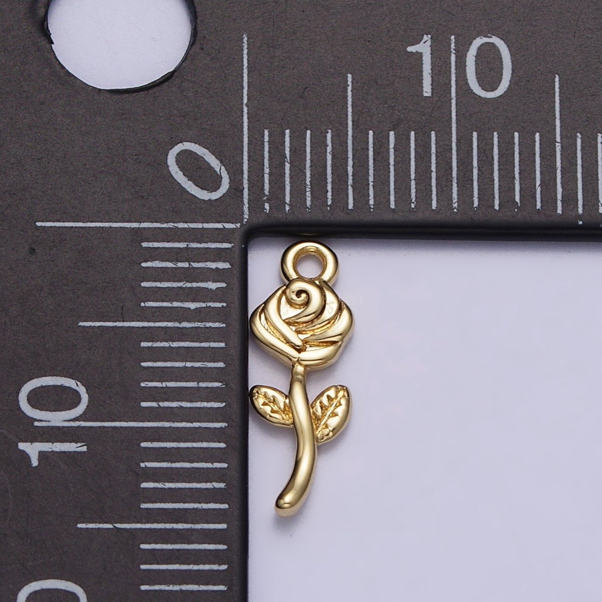 24K Gold Filled Rose Blooming Flower Nature Add-On Charm in Gold & Silver | AC343 AC344