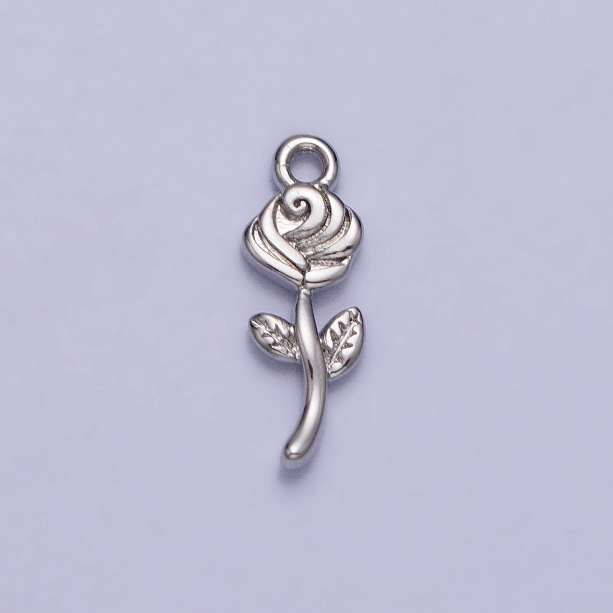 24K Gold Filled Rose Blooming Flower Nature Add-On Charm in Gold & Silver | AC343 AC344