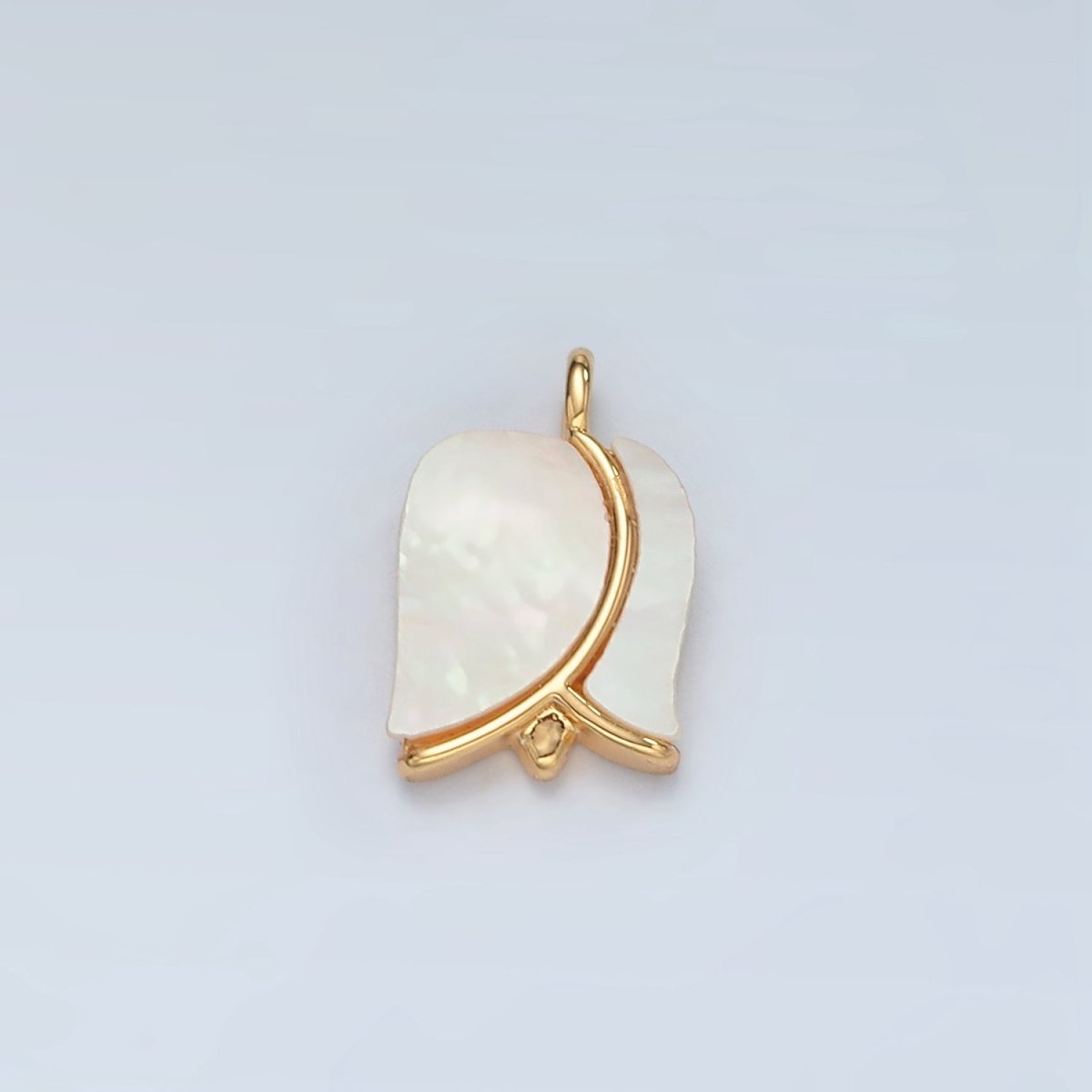 24K Gold Filled Rose Flower Shell Pearl Charm | D695